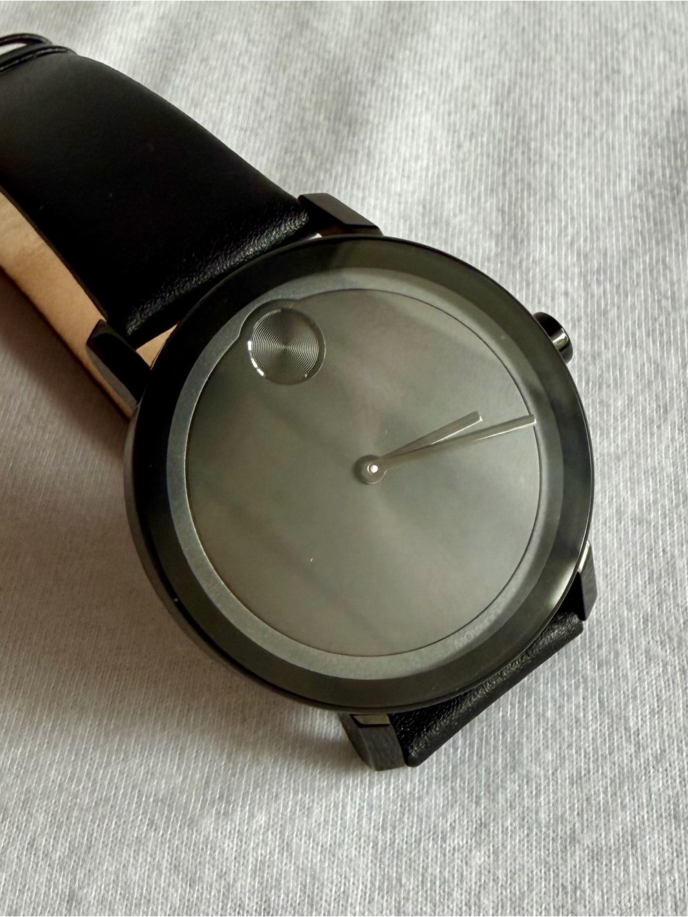 Movado Men’s Black Leather Watch